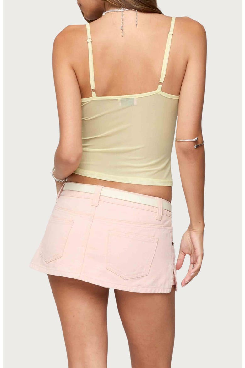 Alanah Flower Keyhole Mesh Camisole, Alternate, color, YELLOW