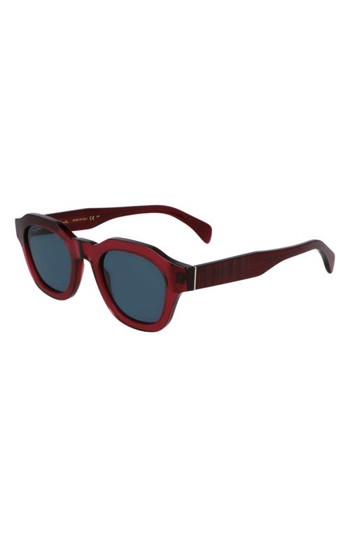 Paul Smith Lyford 48mm Small Modified Rectangular Sunglasses In Transparent Burgundy