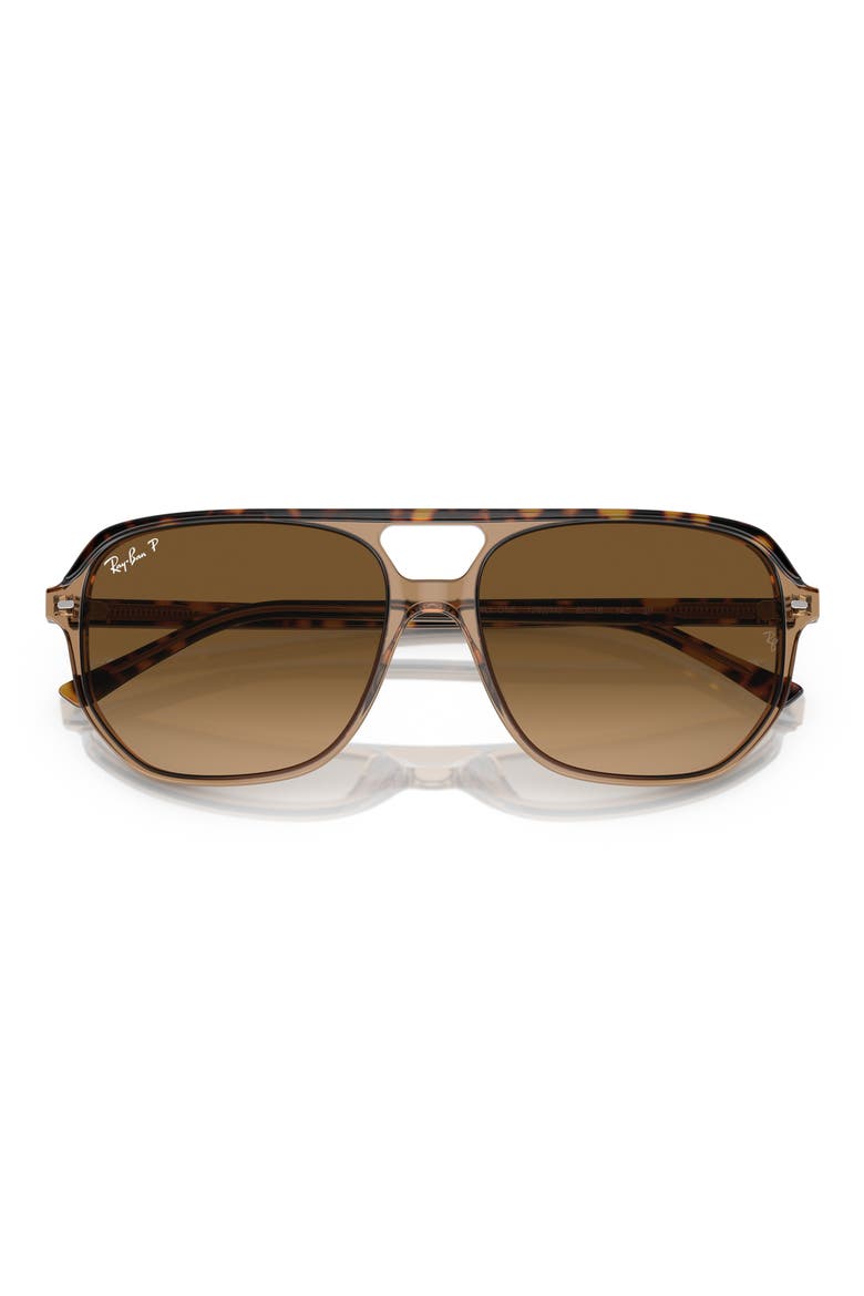 Bill One 57mm Gradient Polarized Irregular Sunglasses, Alternate, color, HAVANA