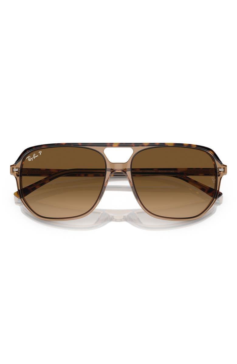 Ray-Ban Bill One 57mm Gradient Polarized Irregular Sunglasses, Alternate, color, Havana