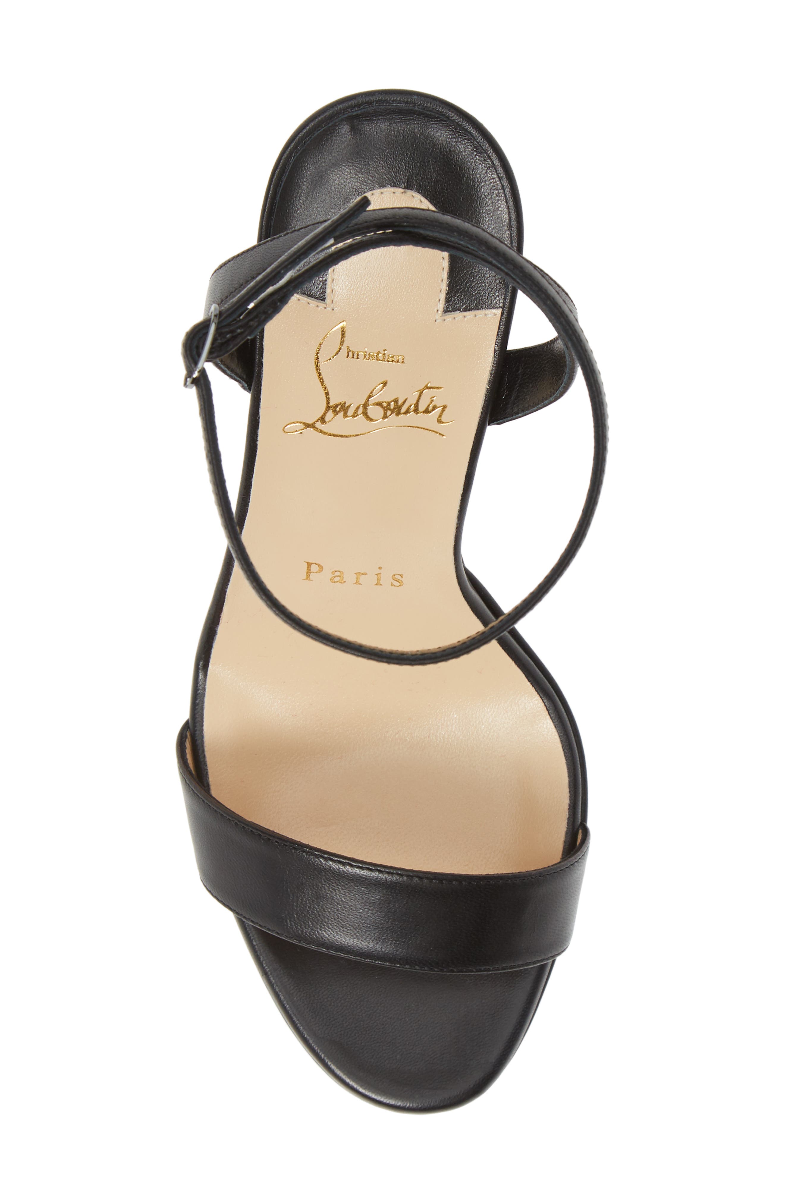 Loubi Queen Ankle Strap Sandal, Alternate, color, BLACK