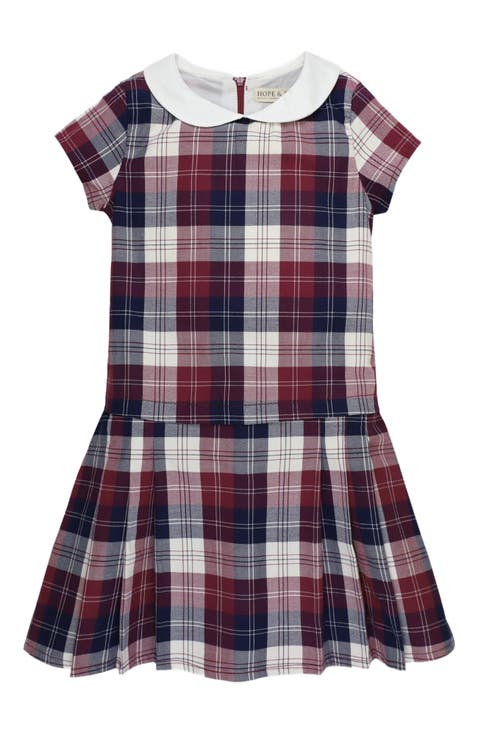 Baby Girls' Organic Peter Pan Collar Pleated Dress, Infant