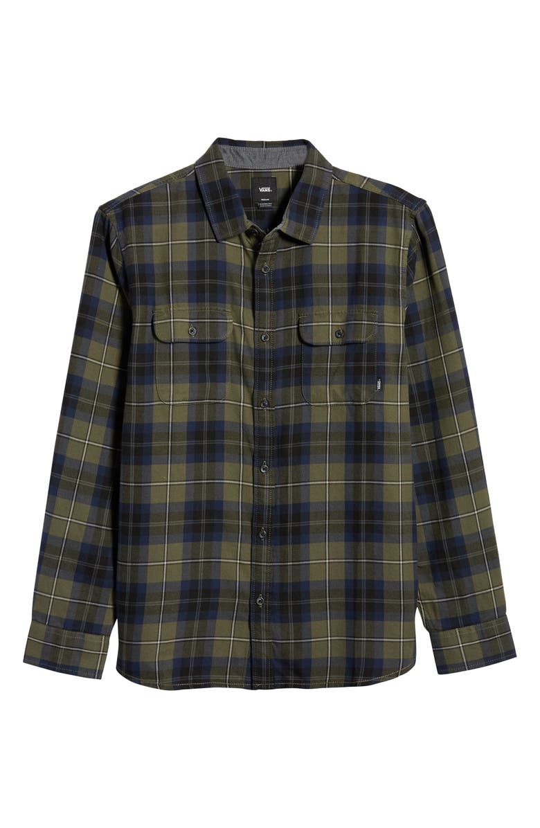 Vans Sycamore Plaid Flannel Button-Up Shirt, Alternate, color, 