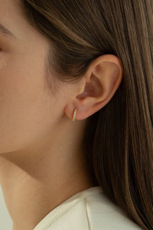 Bearfruit Jewelry Sterling Silver 18k Gold Plated Ophelia Huggies Hoops In Gold