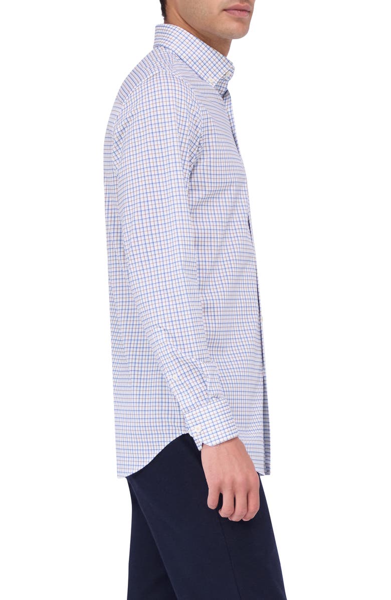 Bugatchi James OoohCotton<sup>®</sup> Tattersall Check Button-Down Shirt, Alternate, color, Sand