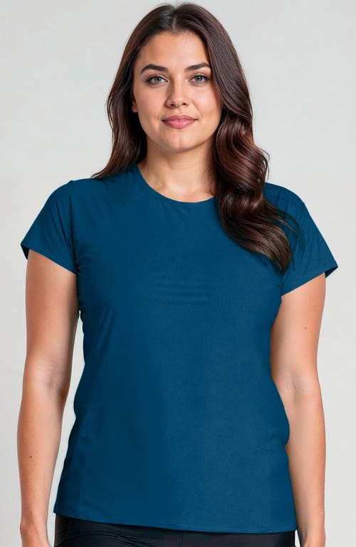 Calypsa Plus Size Loose Fit Adele Swim Top In Blue
