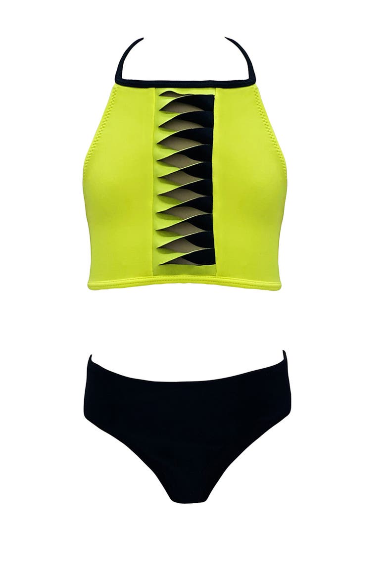 Front Window Cut, High Neck Two Piece Bikini, Little Kid-Big Kid, Main, color, Yellow