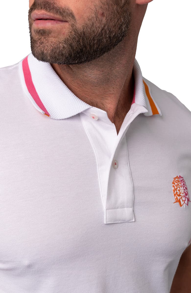 Maceoo Mozart Tipped Cotton Piqué Polo, Alternate, color, 