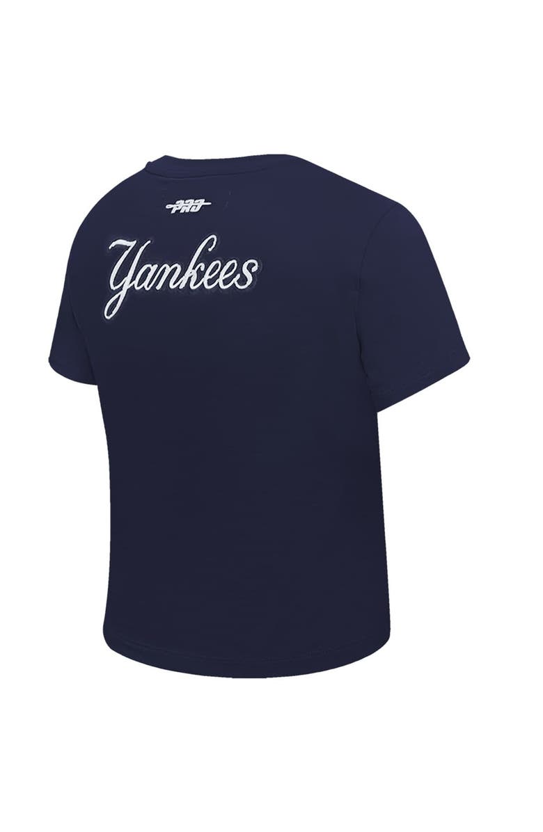 PRO STANDARD Women's Pro Standard  Navy New York Yankees Game Day Classics Baby Doll Cropped T-Shirt, Alternate, color, 