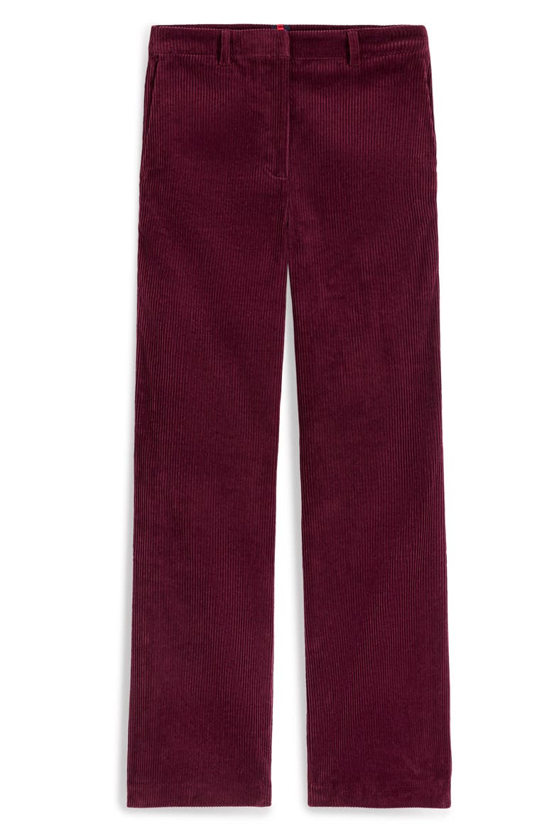 Fitzrovia Corduroy Column Trousers, Alternate, color, DARK CHERRY