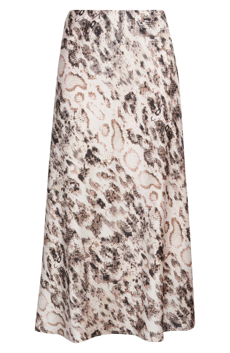 Tahari ASL Snakeskin Print Satin Maxi Skirt, Alternate, color, Mocha Snake