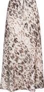 Tahari ASL Snakeskin Print Satin Maxi Skirt