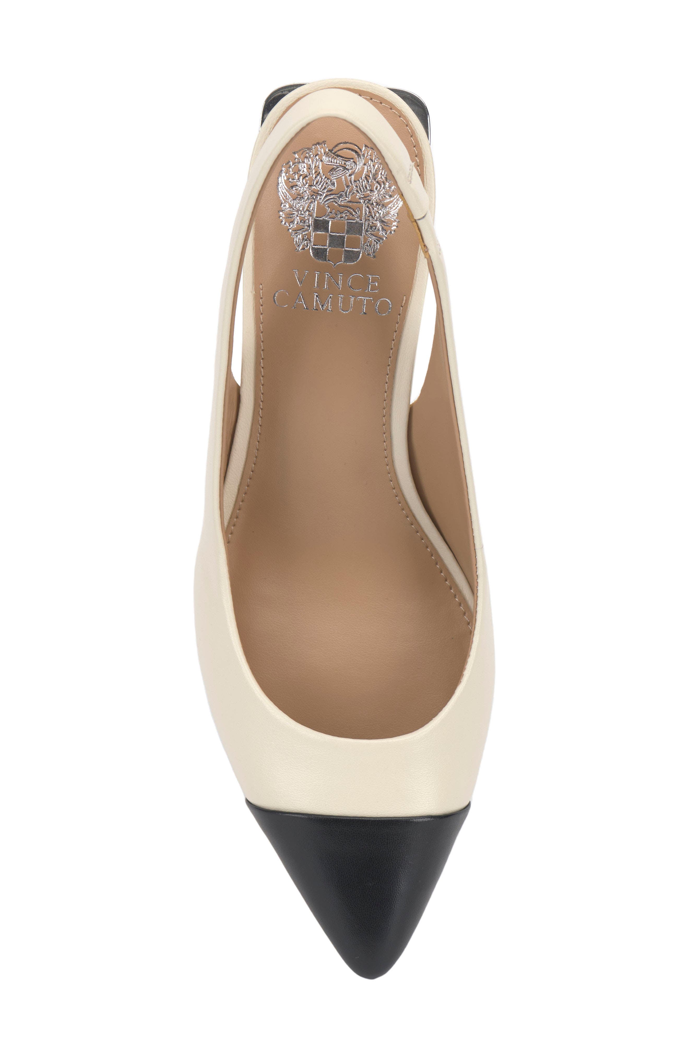 Hamden Slingback Pointed Cap Toe Pump, Alternate, color, CREAMY WHITE