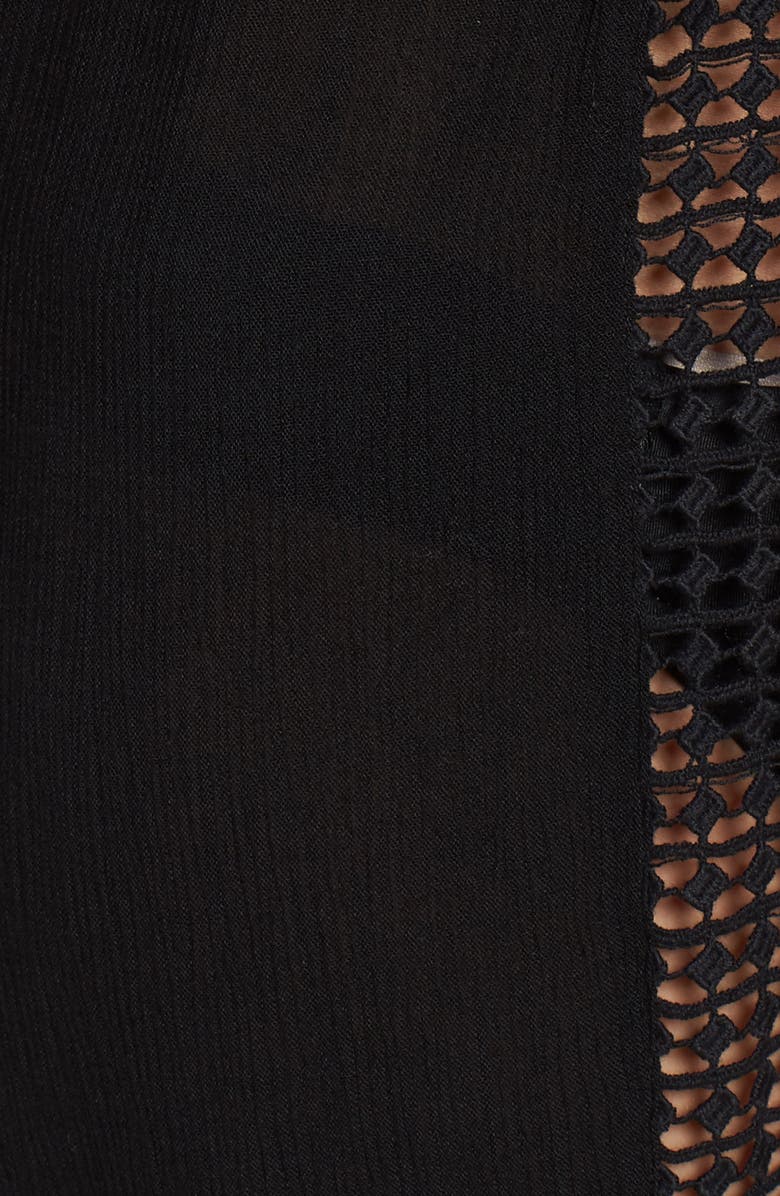 Elan Crochet Cover-Up Tunic, Alternate, color, Black