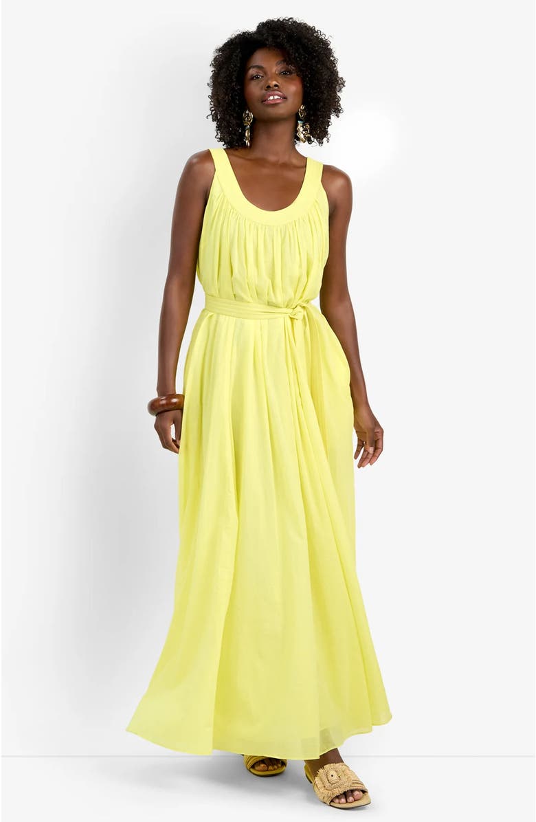 Trina Turk Jianna Sleeveless Cotton Dress, Alternate, color, Citrus