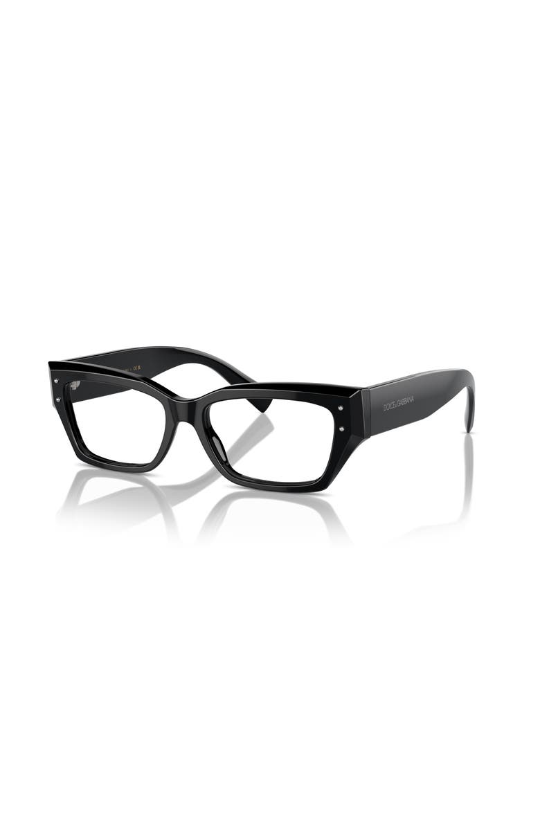 Dolce&Gabbana 51mm Rectangle optical glasses, Main, color, Black