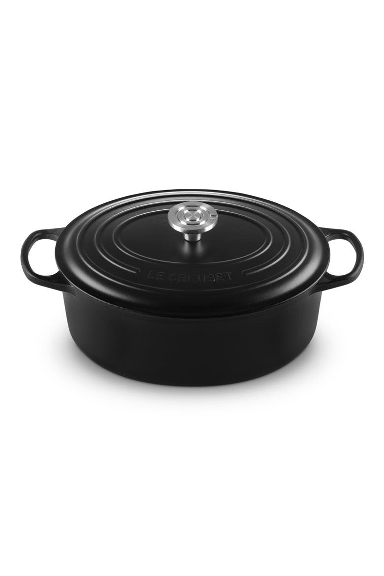 Signature Enameled Cast Iron Oval Dutch Oven, Alternate, color, LICORICE