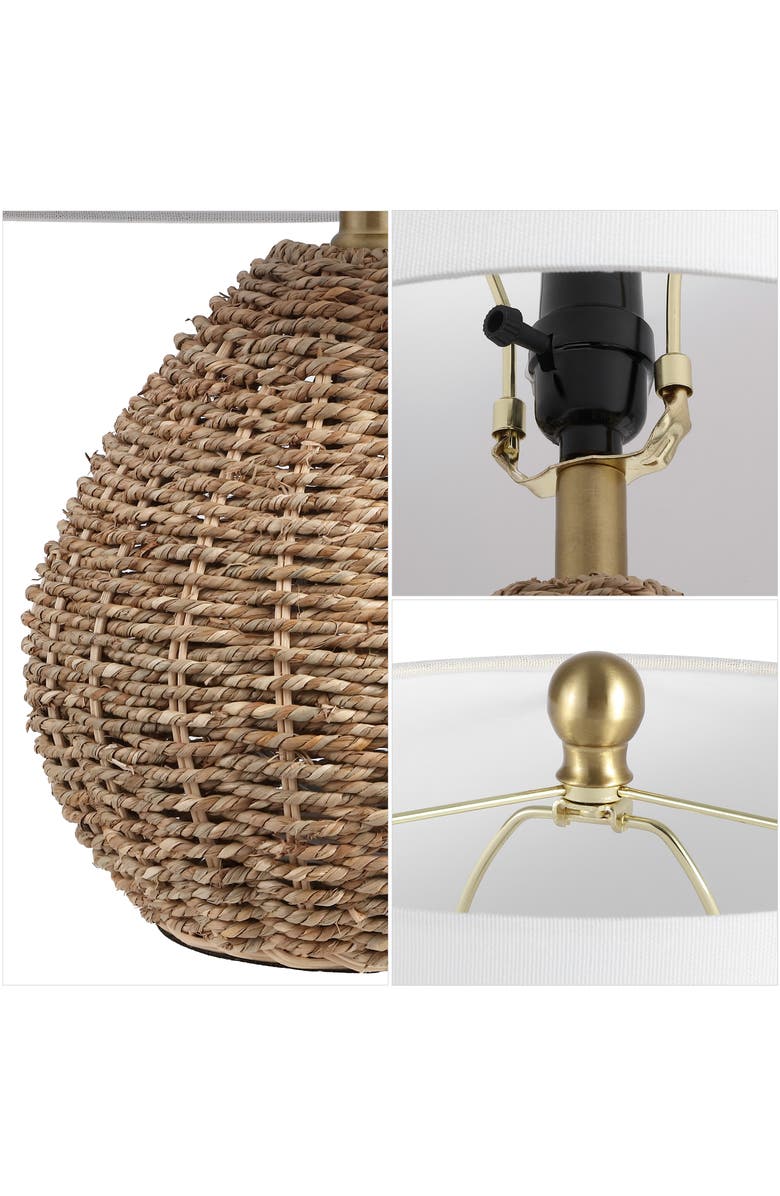 JONATHAN Y Kona Classic Rattan/Iron LED Table Lamp, Alternate, color, Brown