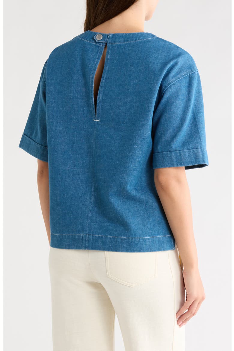 Falyn Denim Top, Alternate, color, LENOX