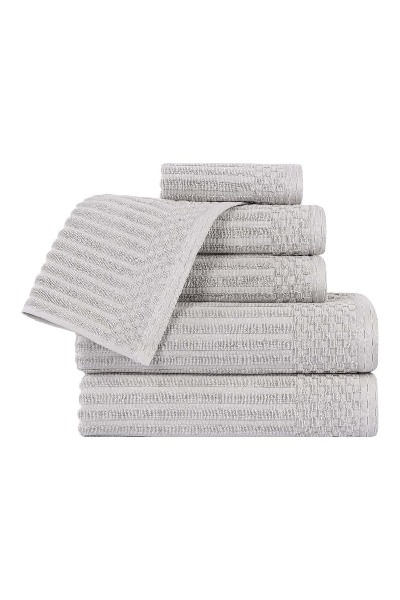 Soho 6-Piece Textured Cotton Bath Towel Set, Main, color, SILVER