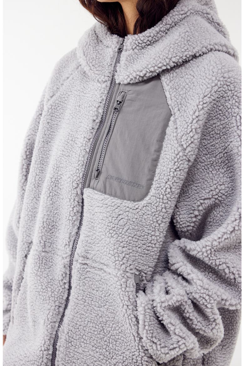 Borg High Pile Fleece Hooded Jacket, Alternate, color, GREY