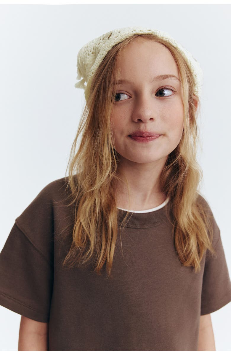 H&M Crochet-look Head Scarf, Alternate, color, Cream