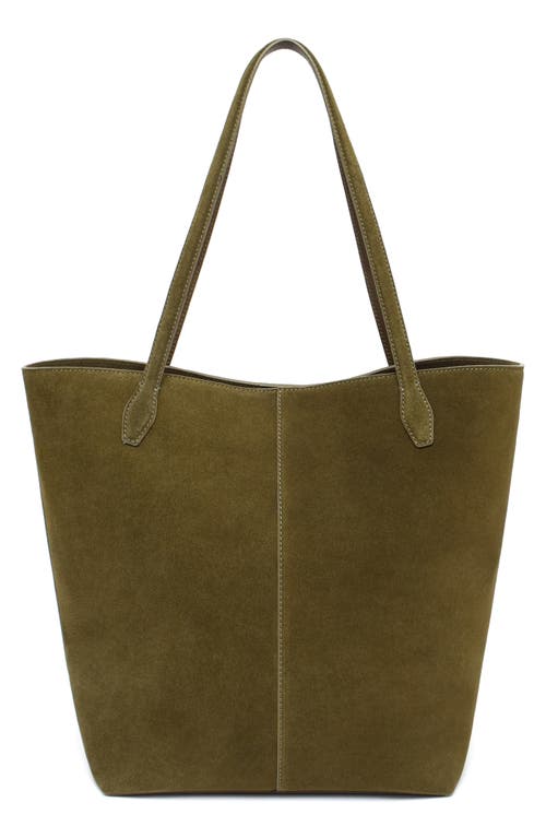 New Amsterdam Leatherworks Asher Large Suede Tote Bag In Green