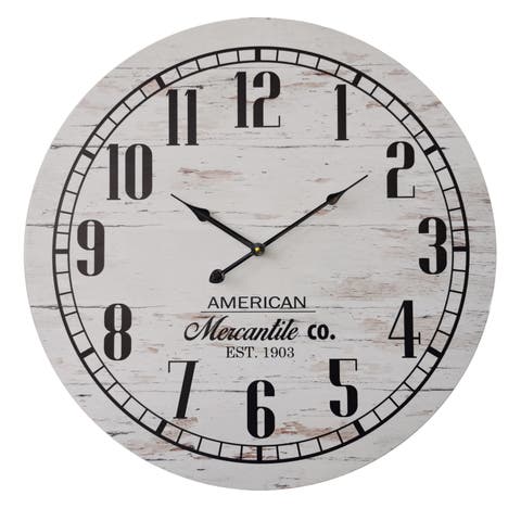 Round Distressed Wall Clock