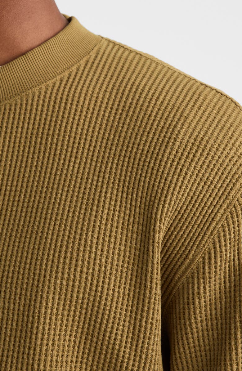 Madewell Waffle Sweatshirt, Alternate, color, Woodland Brown