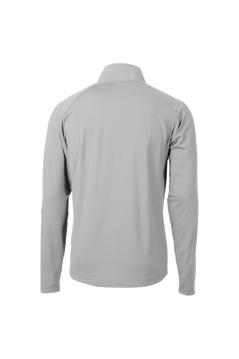 Men's Cutter & Buck Gray Utah Utes Adapt Eco Knit Hybrid Recycled Quarter-Zip Pullover Top, Alternate, color, Gray