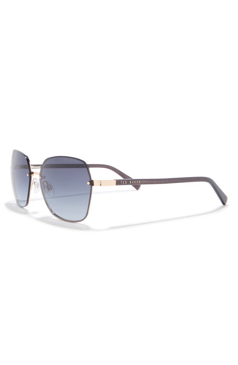 Ted Baker 59mm Gradient Square Sunglasses, Alternate, color, Light Gold