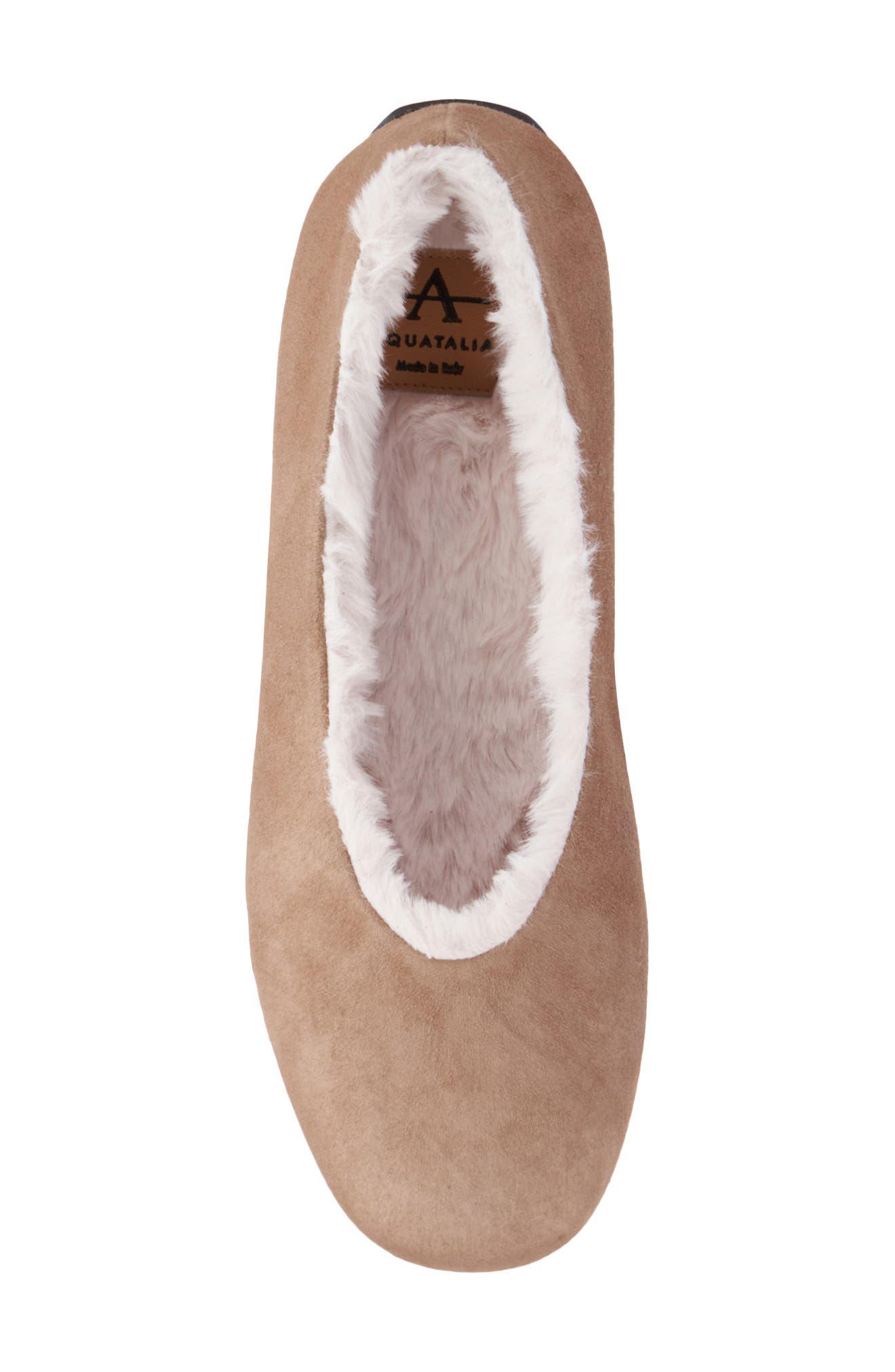 Aquatalia Qassidy Faux Fur Lined Weatherproof Flat, Alternate, color, Champagne/White