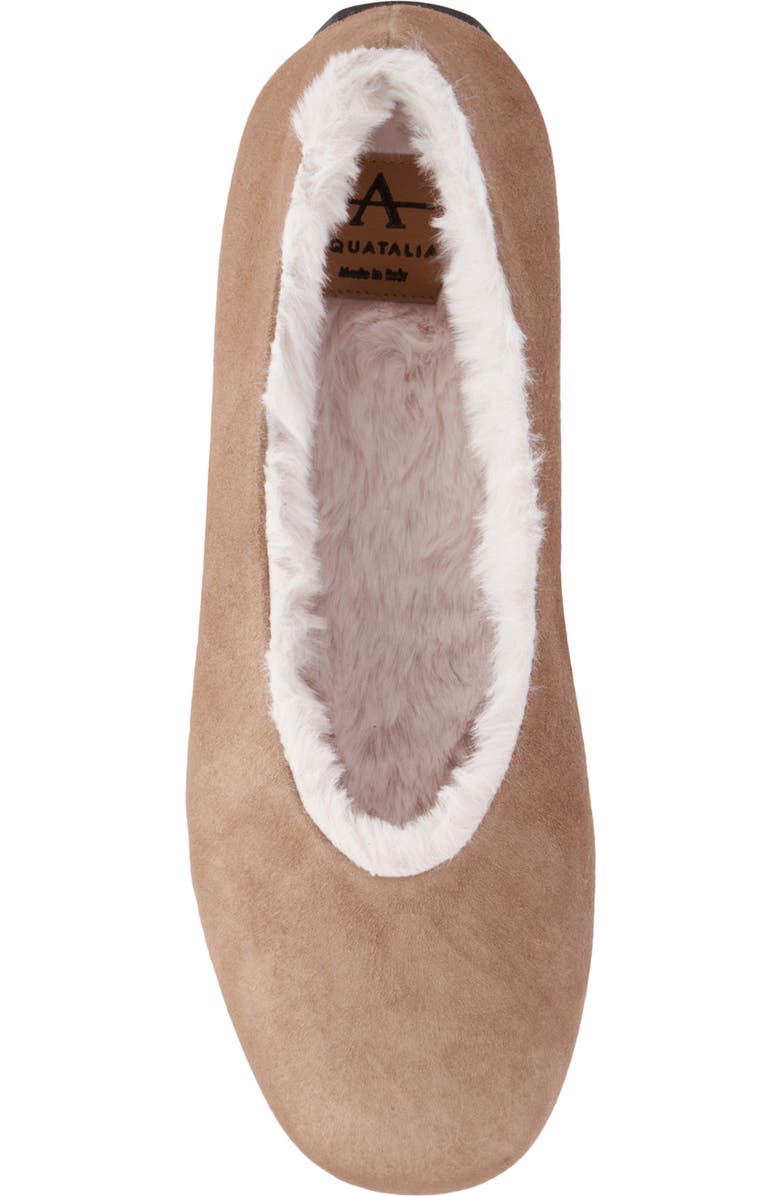Aquatalia Qassidy Faux Fur Lined Flat, Alternate, color, Champagne/White
