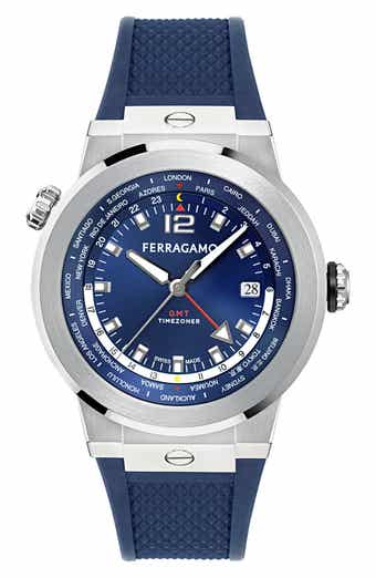 F-80 GMT Worldtime Silicone Strap Watch, 43mm