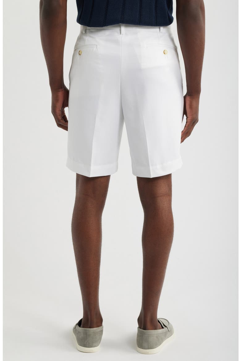 Microfiber Flat Front Shorts, Alternate, color, WHITE