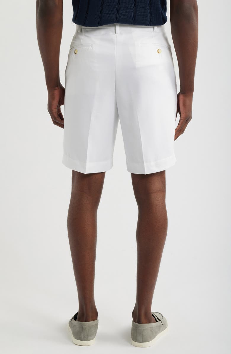 Berle Microfiber Flat Front Shorts, Alternate, color, White