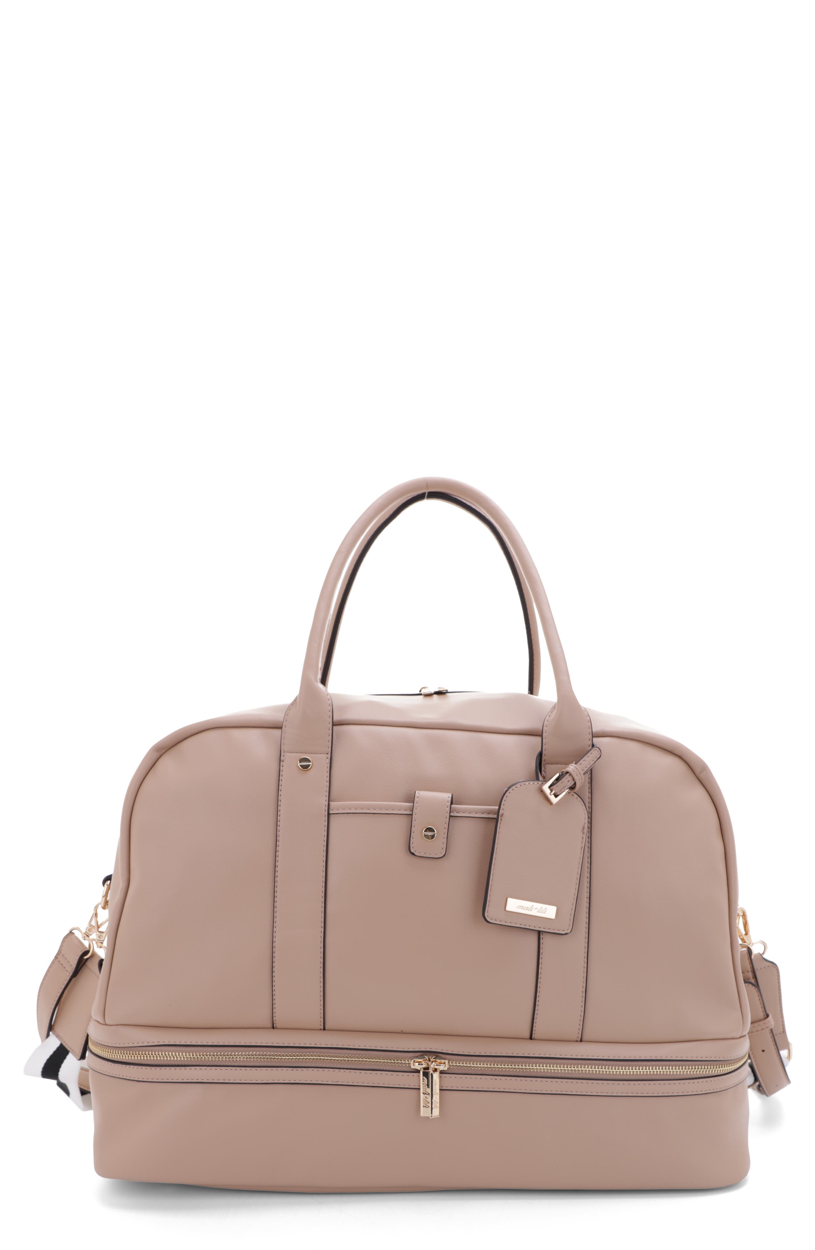 Mali + Lili Riley Vegan Leather Weekend Travel Bag In Brown
