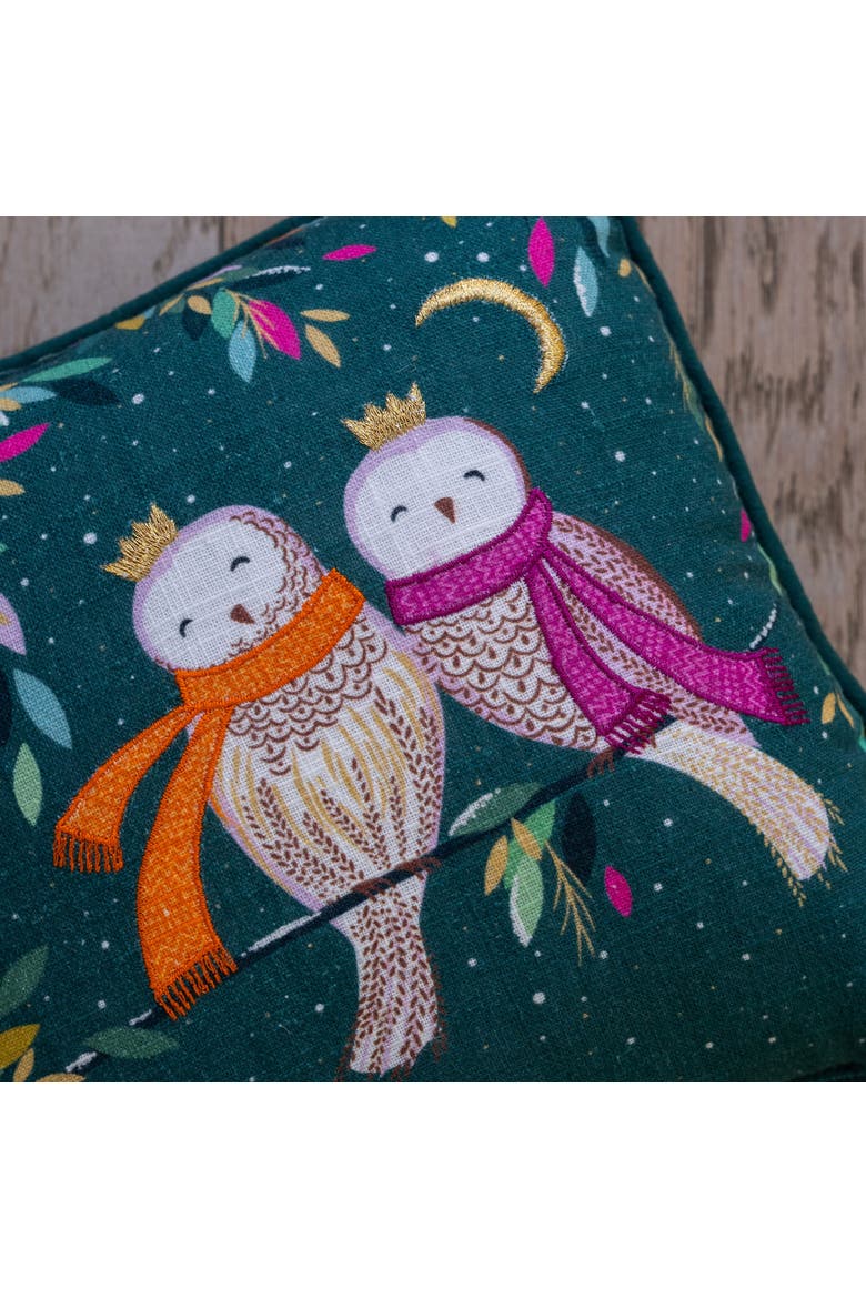 Owls Accent Throw Pillow 10" x 10", Alternate, color, Green