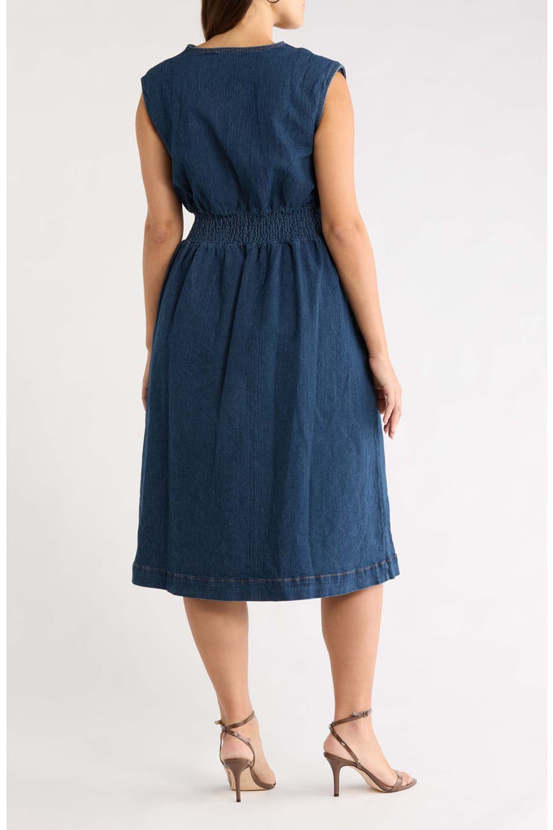 Lula Smocked Sleeveless Zip Front Dress, Alternate, color, MID-BLUE