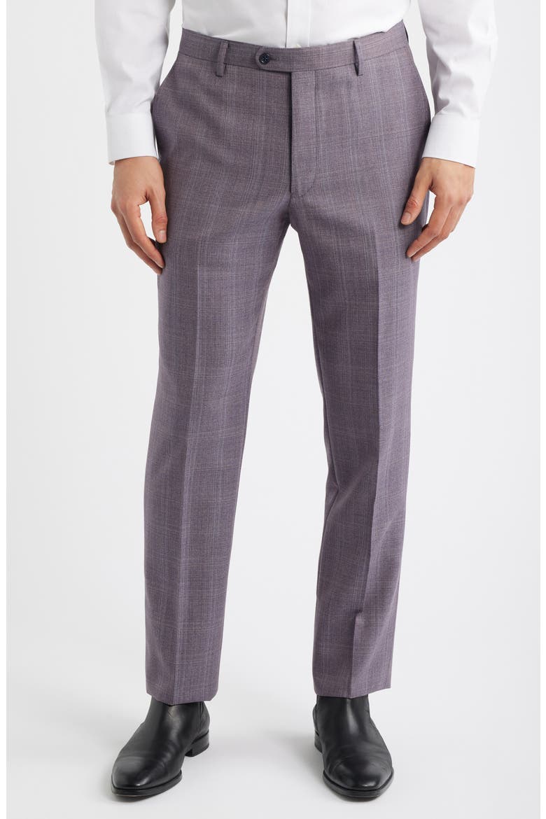 Bleecker Pale Purple Check Wool Blend Suit, Alternate, color, CRANBERRY