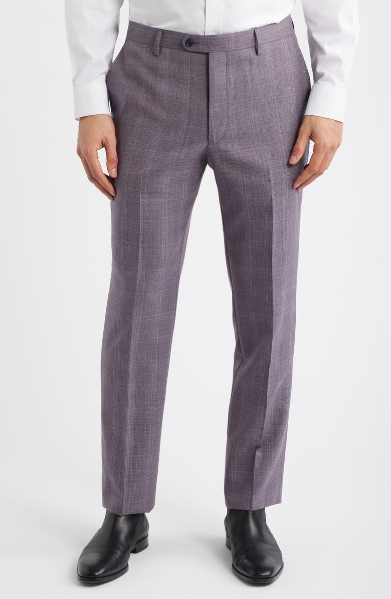 John Varvatos Star USA Bleecker Pale Purple Check Wool Blend Suit, Alternate, color, Cranberry