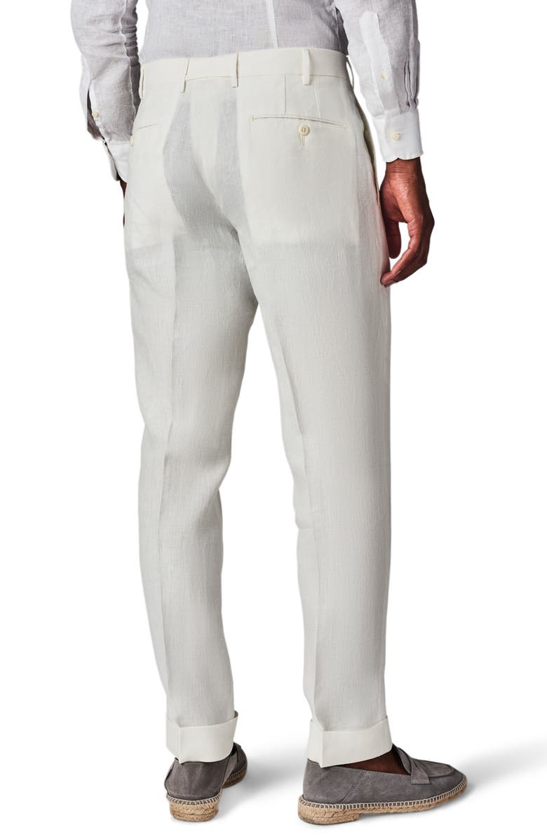 Zanella Parker Flat Front Solid Linen Trousers, Alternate, color,