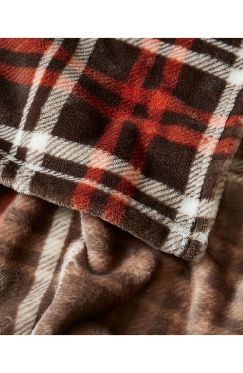 Lucky Brand Camper Plaid Throw Blanket In Brown