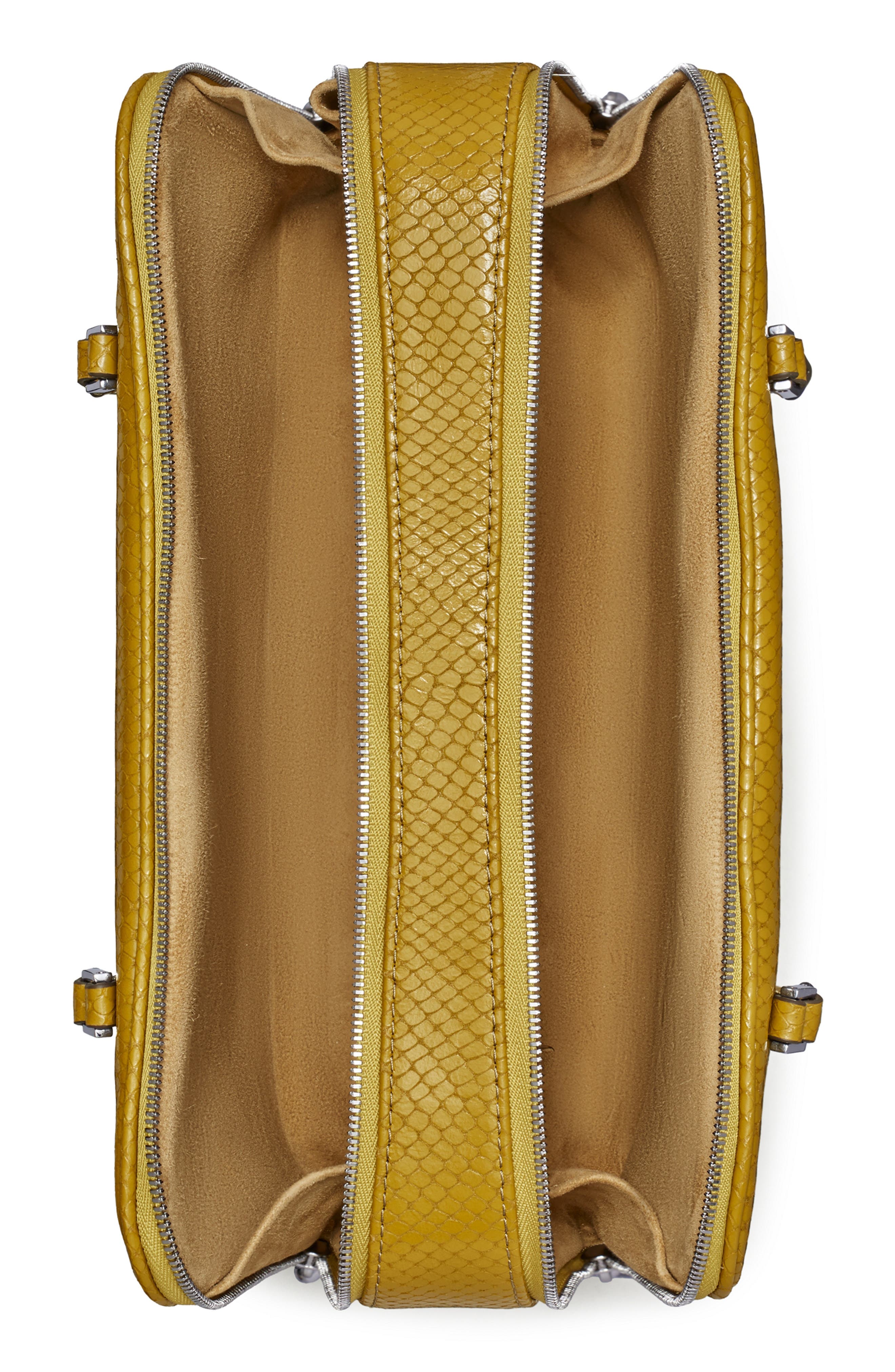 Tory Burch Marshmallow Croc Embossed LeatherShoulder Bag, Alternate, color, Island Palm