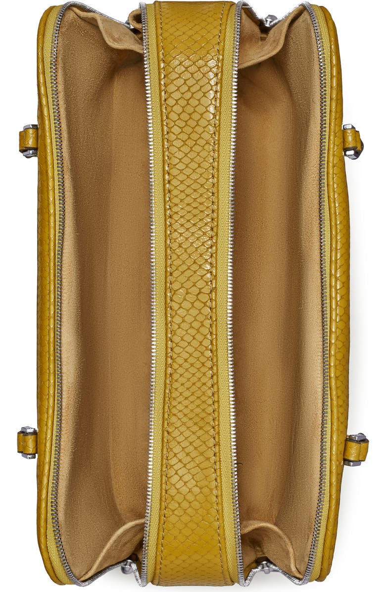 Tory Burch Marshmallow Croc Embossed LeatherShoulder Bag, Alternate, color, Island Palm