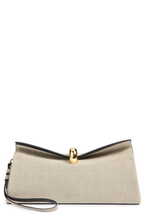 The Valérie Linen Effect Leather Clutch