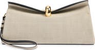 Jacquemus The Valérie Linen Effect Leather Clutch