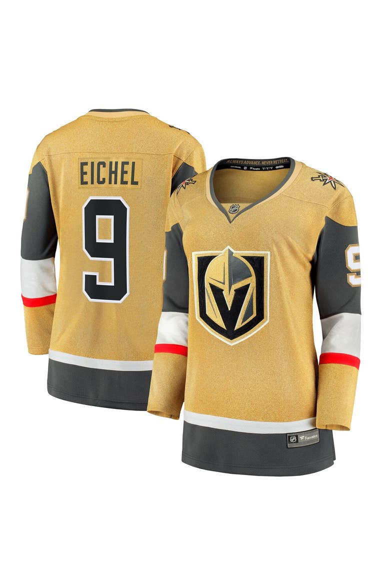 Women's Fanatics Jack Eichel Gold Vegas Golden Knights Home Breakaway Player Jersey, Main, color, Gold