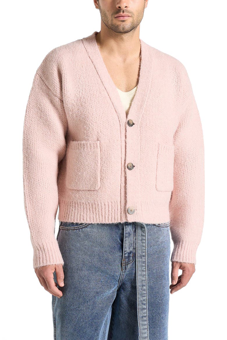 Charlie Unisex Knitted Cardigan, Alternate, color, Pale Pink