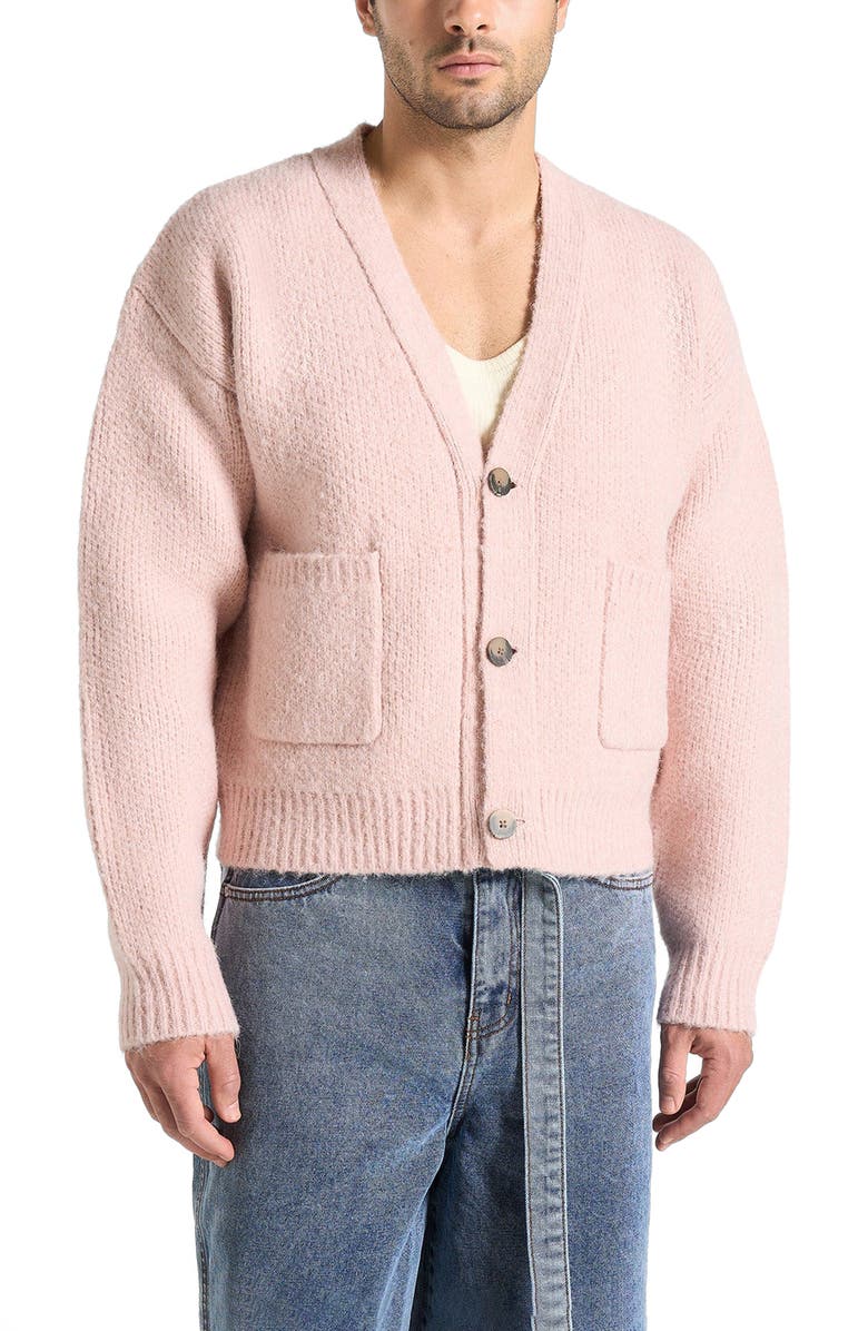 Manière De Voir Charlie Unisex Knitted Cardigan, Alternate, color, Pale Pink